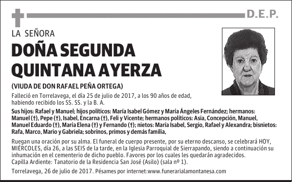 DOÑA SEGUNDA QUINTANA AYERZA