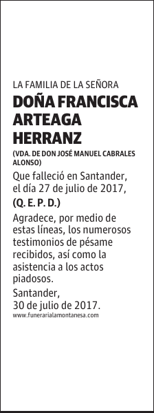 Doña Francisca Arteaga Herranz