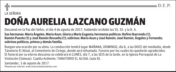 DOÑA AURELIA LAZCANO GUZMÁN