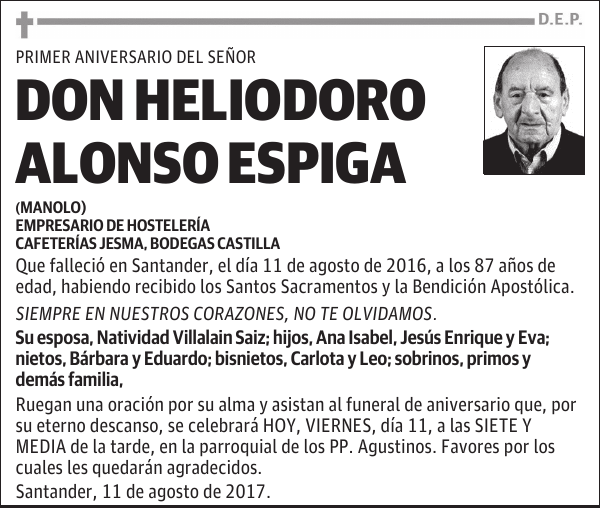 HELIODORO ALONSO ESPIGA