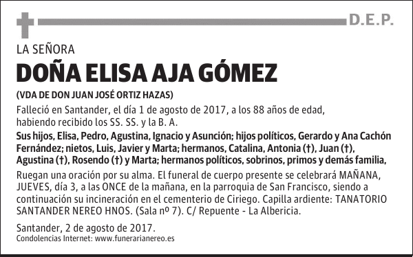 DOÑA ELISA AJA GÓMEZ