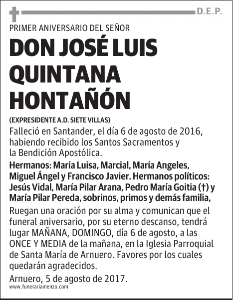 DON JOSÉ LUIS QUINTANA HONTAÑON