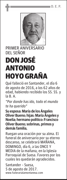 DON JOSÉ ANTONIO HOYO GRAÑA