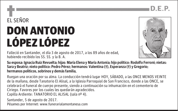 DON ANTONIO LÓPEZ LÓPEZ