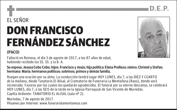 DON FRANCISCO FERNÁNDEZ SÁNCHEZ