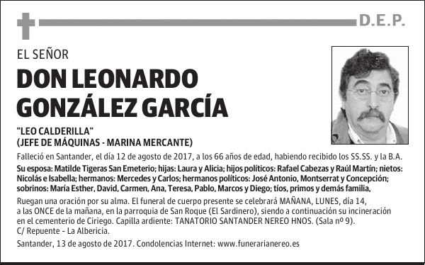 DON LEONARDO GONZALEZ GARCIA