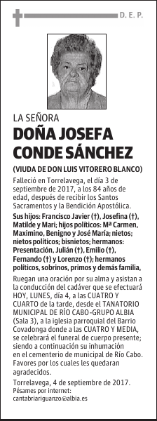 DOÑA JOSEFA CONDE SÁNCHEZ