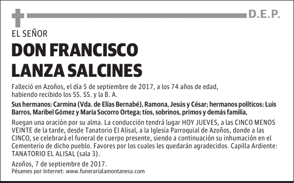 DON FRANCISCO LANZA SALCINES