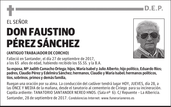 DON FAUSTINO PEREZ SANCHEZ