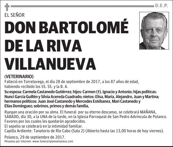 DON BARTOLOMÉ DE LA RIVA VILLANUEVA