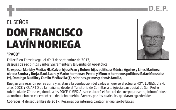 DON FRANCISCO LAVIN NORIEGA