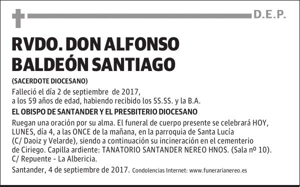 RVDO. DON ALFONSO BALDEON SANTIAGO
