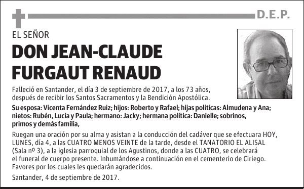 DON JEAN-CLAUDE FURGAUT RENAUD