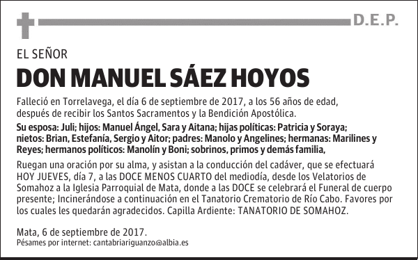 DON MANUEL SÁEZ HOYOS