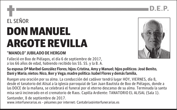 D. MANUEL ARGOTE REVILLA