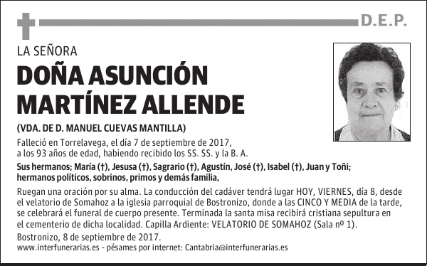 Dª ASUNCIÓN MARTÍNEZ ALLENDE