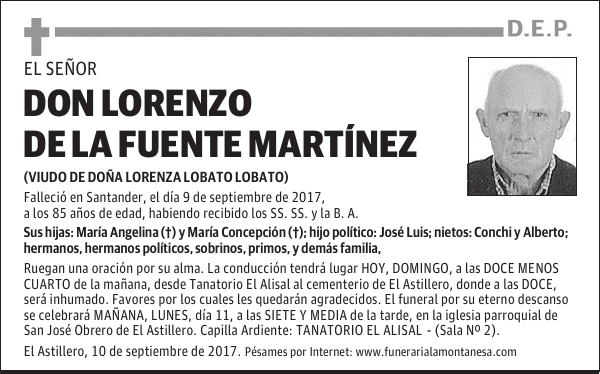 DON LORENZO DE LA FUENTE MARTINEZ