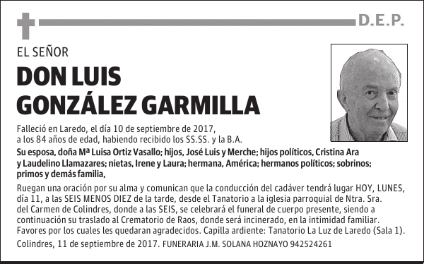 D LUIS GONZÁLEZ GARMILLA