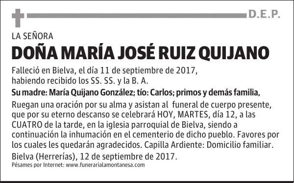DOÑA MARÍA JOSÉ RUIZ QUIJANO
