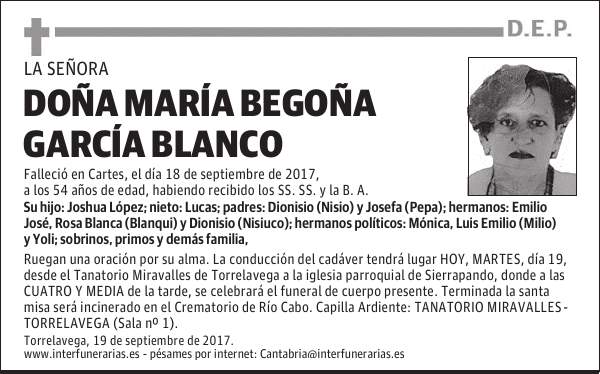 Da. Ma BEGOÑA GARCÍA BLANCO