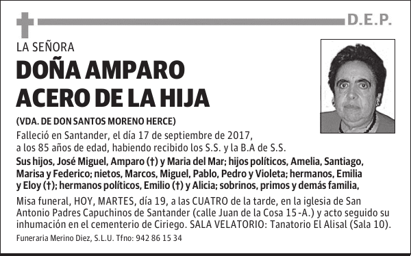 Doña Amparo Acero de la Hija