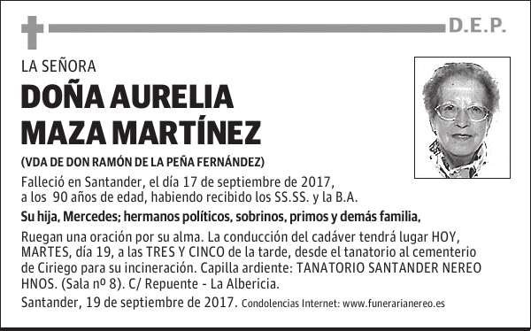 DOÑA AURELIA MAZA MARTINEZ