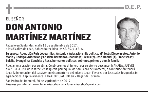 D. Antonio Martínez Martínez