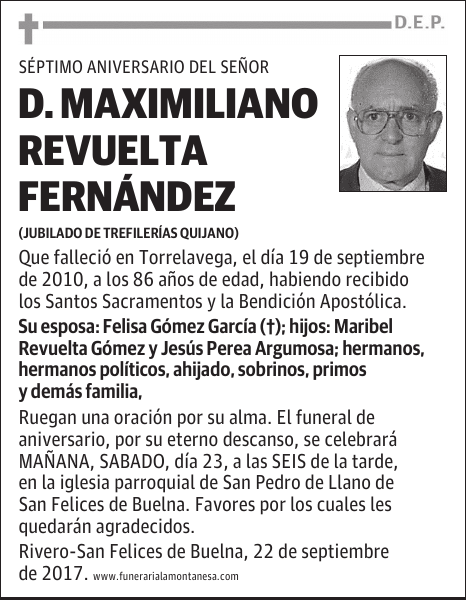 DON MAXIMILIANO REVUELTA FERNANDEZ