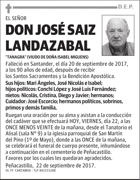 DON JOSÉ SAIZ LANDAZABAL