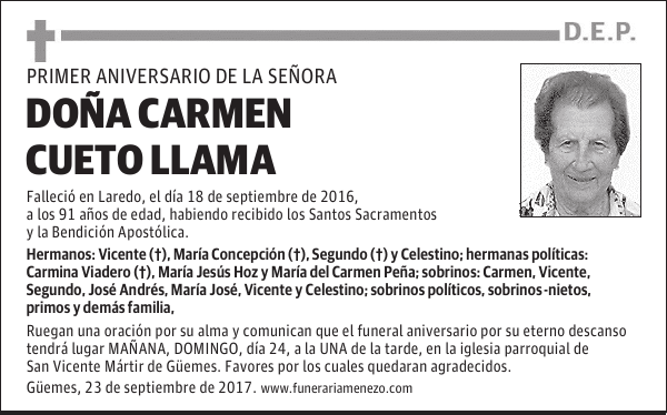 DOÑA CARMEN CUETO LLAMA