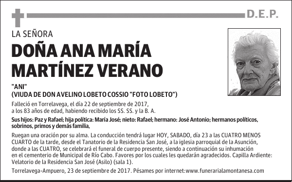 DOÑA ANA MARÍA MARTÍNEZ VERANO