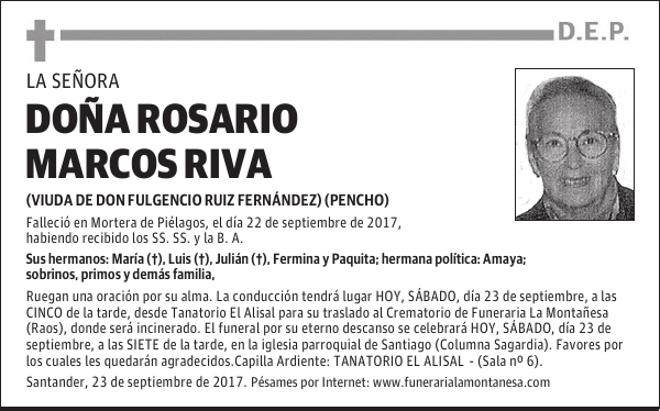 DOÑA ROSARIO MARCOS RIVA