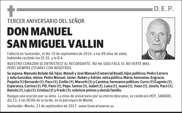 DON MANUEL SAN MIGUEL VALLIN