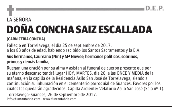 Doña Concha Saiz Escallada