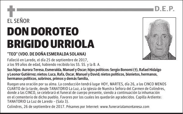 DON DOROTEO BRIGIDO URRIOLA