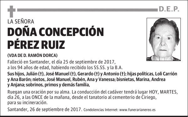 DOÑA CONCEPCION PEREZ RUIZ