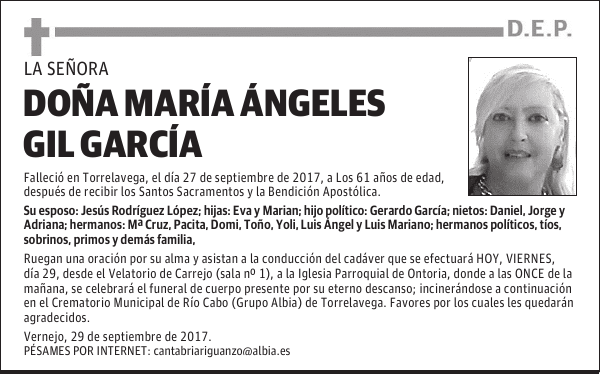 DOÑA MARÍA ÁNGELES GIL GARCÍA
