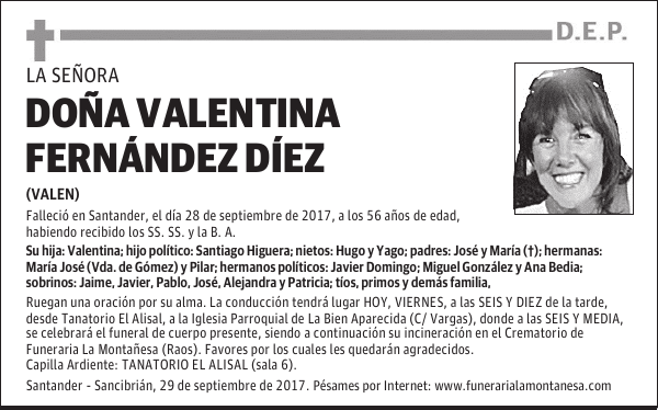 DOÑA VALENTINA FERNÁNDEZ DÍEZ