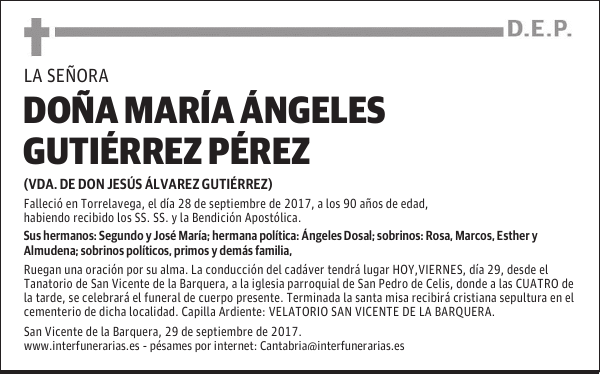 DOÑA MARÍA ÁNGELES GUTIÉRREZ PÉREZ
