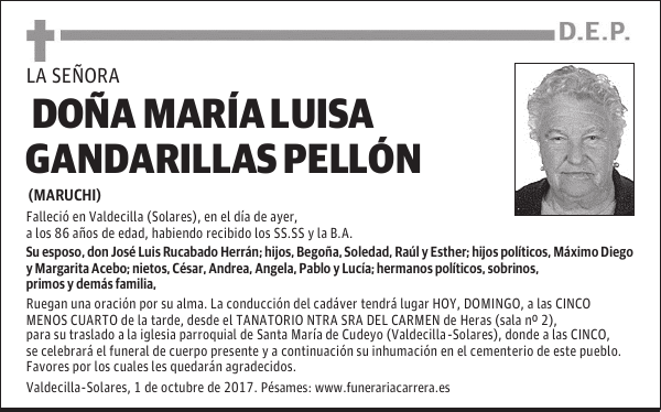 DOÑA MARIA LUISA GANDARILLAS PELLON