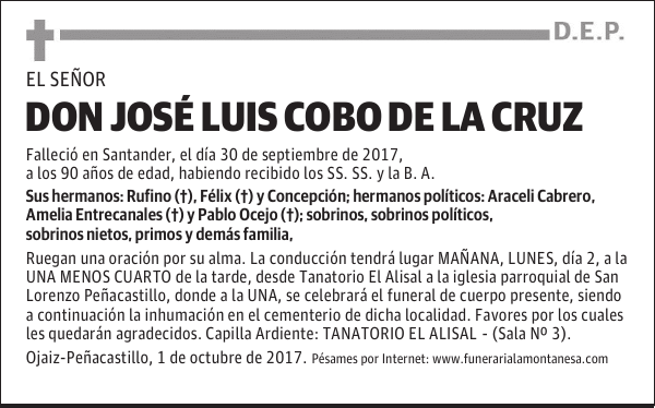 DON JOSÉ LUIS COBO DE LA CRUZ