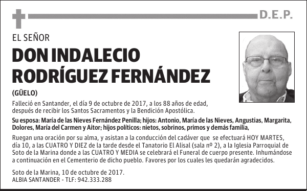 DON INDALECIO RODRÍGUEZ FERNÁNDEZ