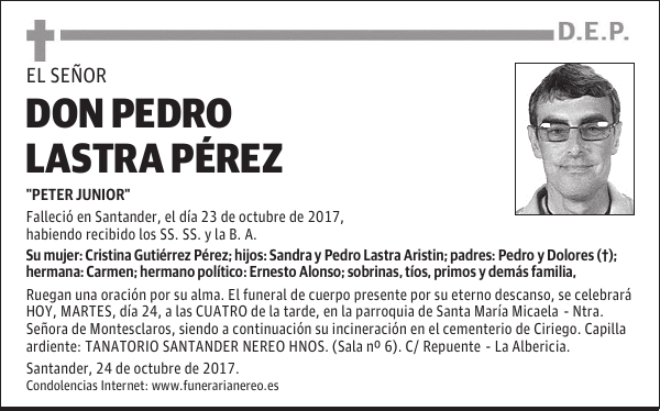 DON PEDRO LASTRA PÉREZ