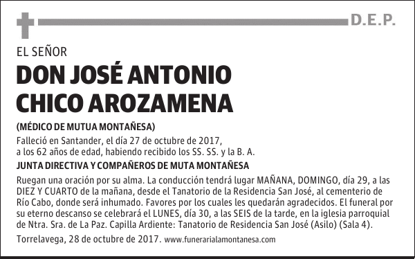 DON JOSÉ ANTONIO CHICO AROZAMENA