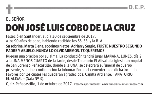 DON JOSÉ LUIS COBO DE LA CRUZ