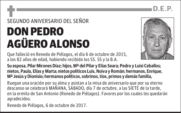 DON PEDRO AGÜERO ALONSO