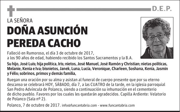 Doña Asunción Pereda Cacho