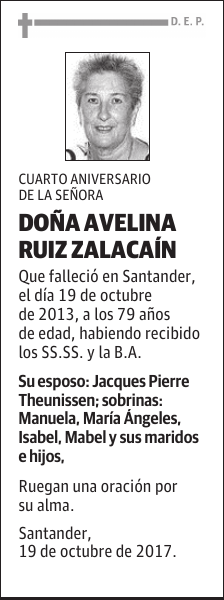 DOÑA AVELINA RUIZ ZALACAÍN