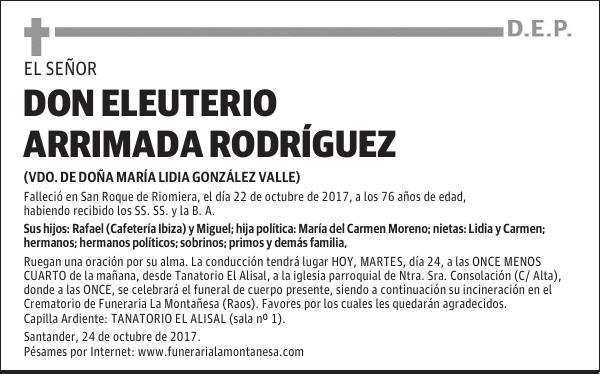 DON ELEUTERIO ARRIMADA RODRÍGUEZ