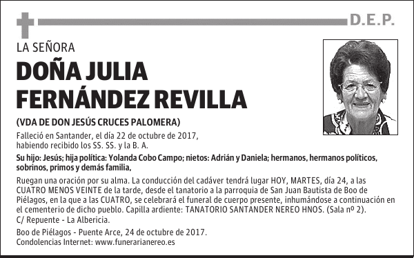 DOÑA JULIA FERNÁNDEZ REVILLA